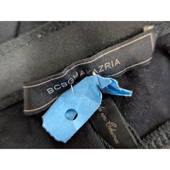 BCBGMAXAZRIA! ULTRA STRETCH BLACK W/FAUX LEATHER INSET, LUXE LEGGINGS! SZ M - Picture 9 of 11